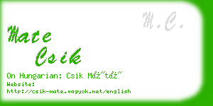 mate csik business card